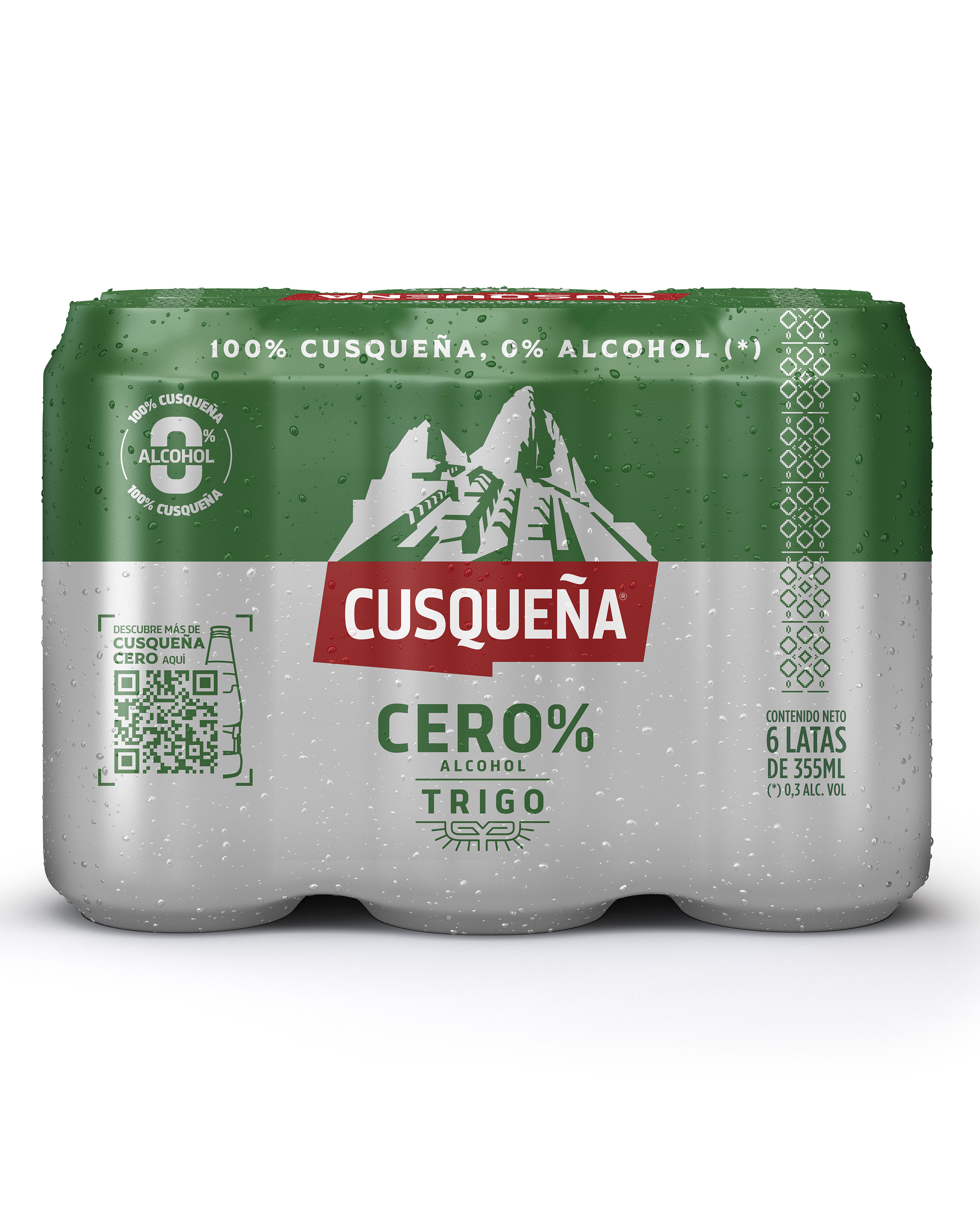 Cerveza sin Alcohol CUSQUEÑA Cero Trigo Lata 355ml Paquete 6un