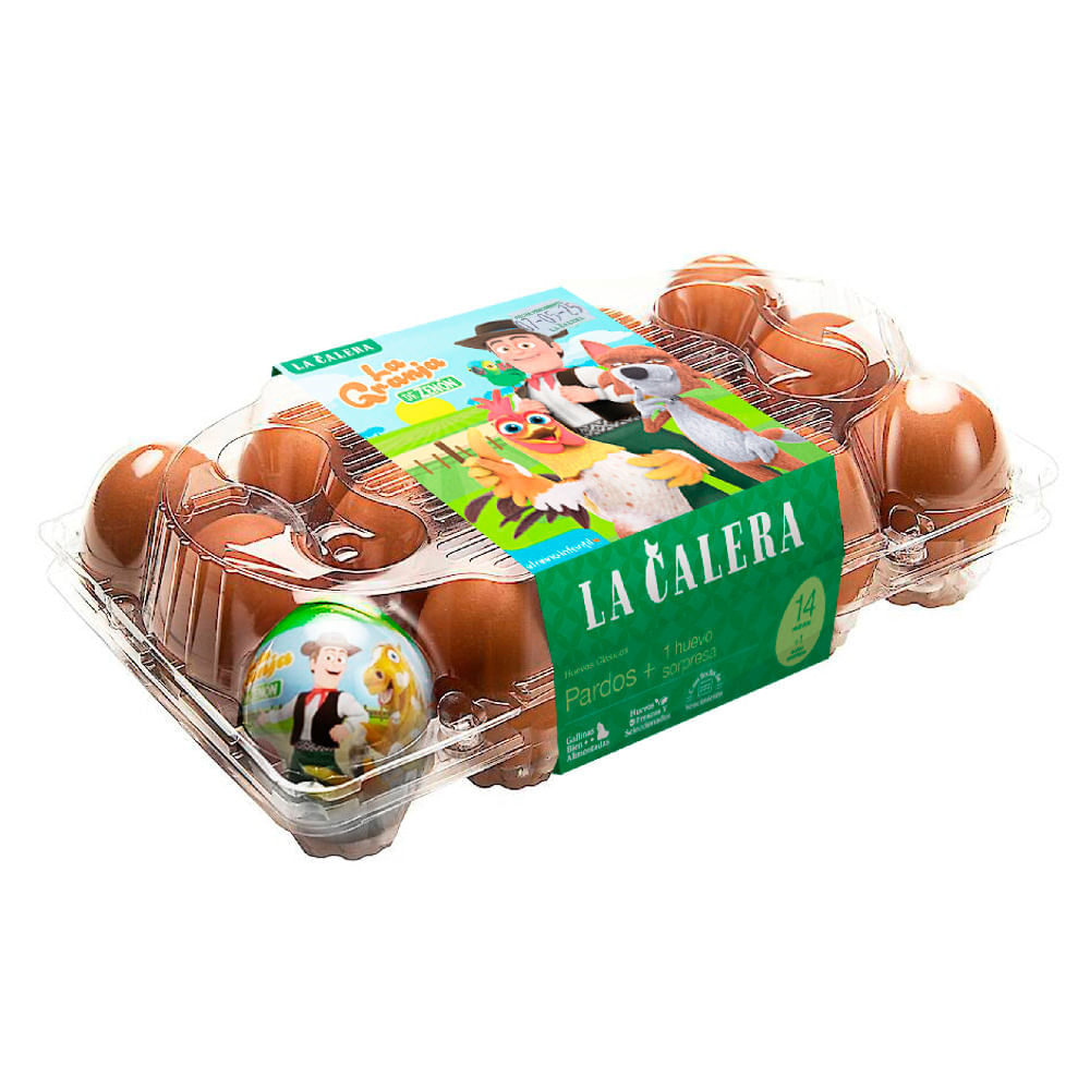 Huevo Pardos LA CALERA + Huevo Sorpresa Bandeja 15un