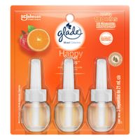 Ambientador Eléctrico GLADE Happy Citrus Empaque 63ml Paquete 3un