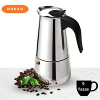 Cafetera Italiana de Acero Inoxidable para 9 Tazas - Espresso Maker (MUNDO ELECTRONICO)