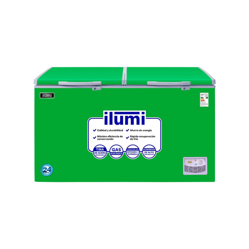 Congelador Horizontal Ilumi TFI-4402GR - 440L Verde (MUNDO ELECTRONICO)