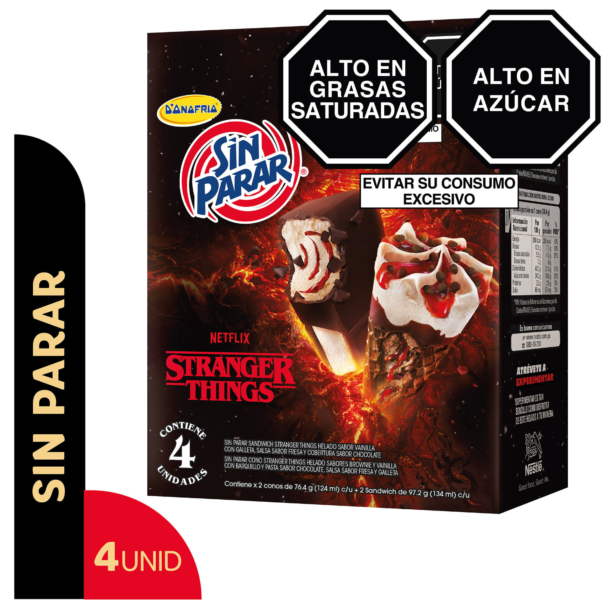 Helado D'ONOFRIO Sin Parar Cono + Maxibon Caja 4un