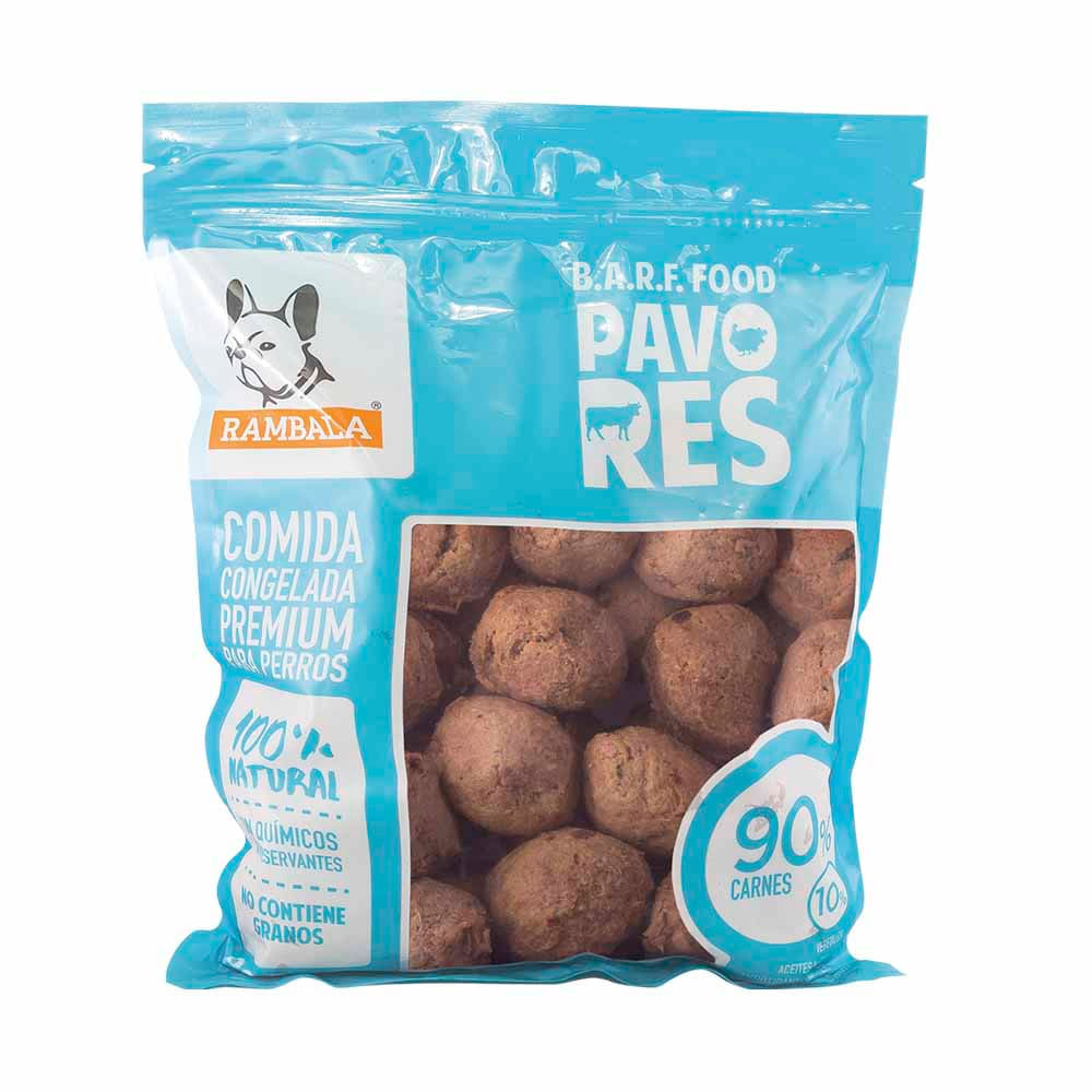 Comida congelada para perros RAMBALA Res y Pavo