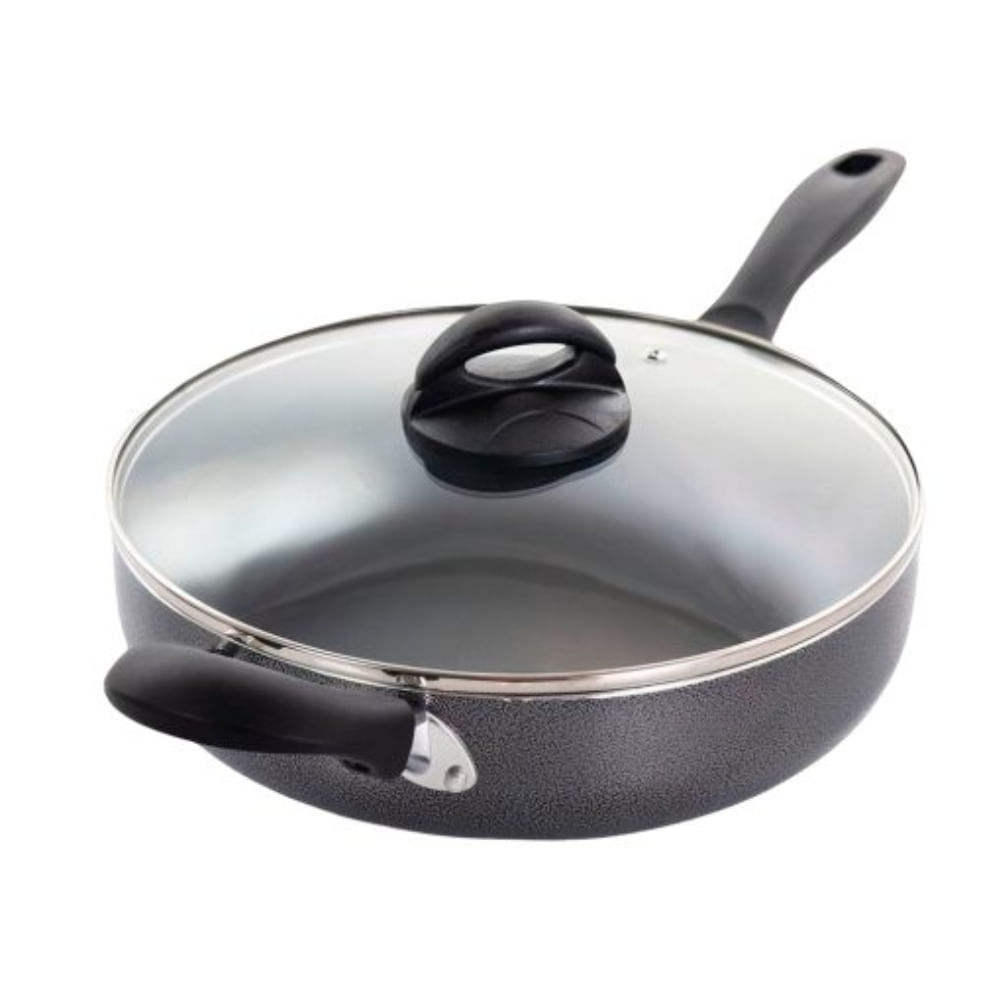 Sartén Oster Antiadherente de 4.7L con Tapa de Vidrio CLAIRBORNE Mango de Baquelita 75665 02 (MUNDO
