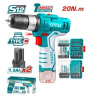 COMBO TALADRO TIPO C 20NM 2X15AH+SET BROCAS INDUSTRIAL-TOSLI241197