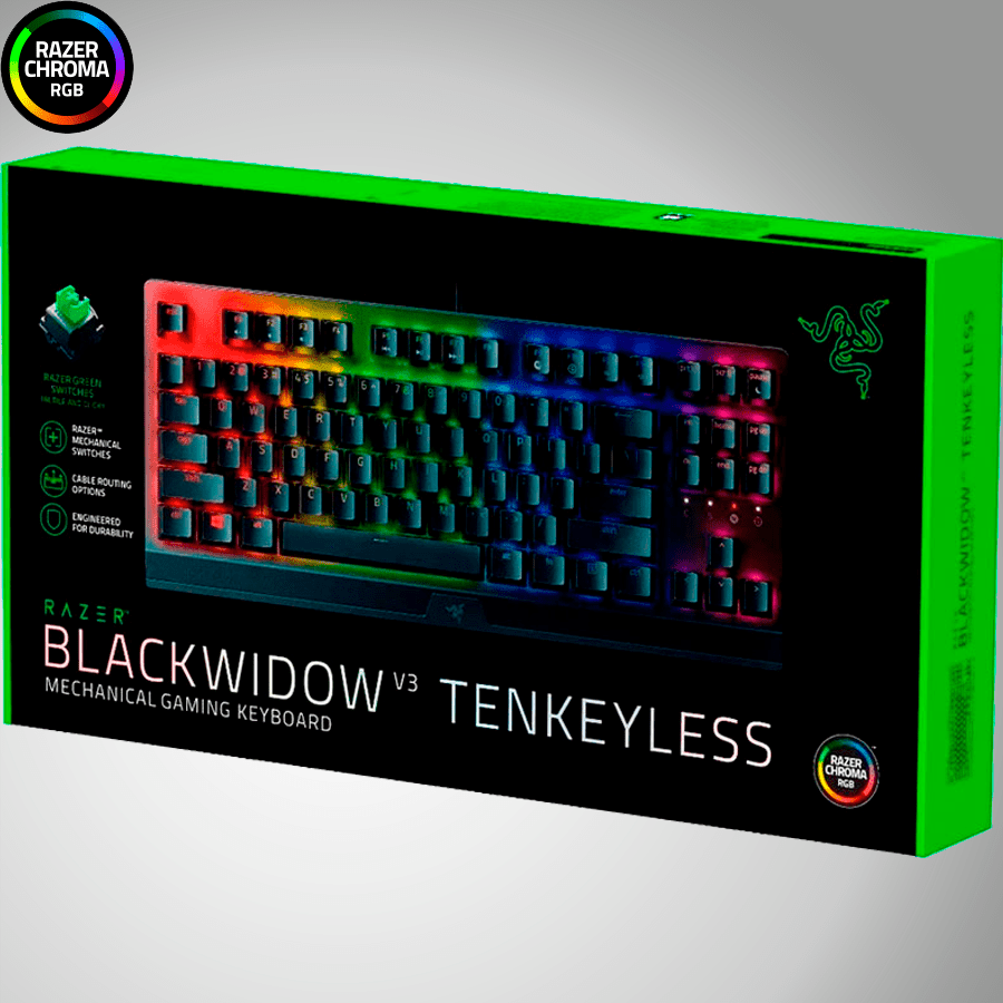 Teclado gamer Razer Blackwidow V3 TKL SP RGB Mecánico Chroma green switch