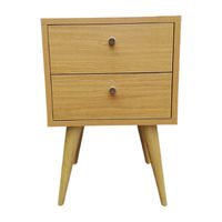 Velador Vintage Mesa De Noche Pizcagua En Madera Con Cajones