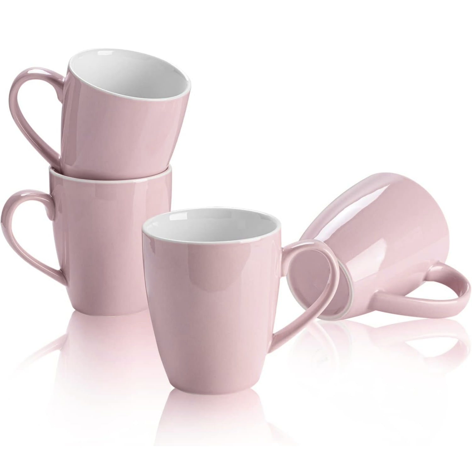 Set de Tazas con Fondo Blanco 500 Ml x6 Pzs Color Lila