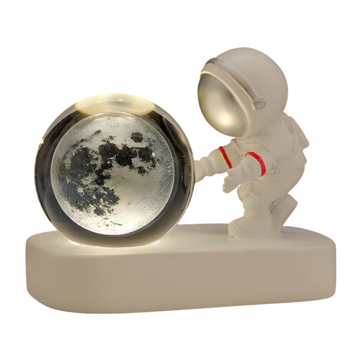 Lámpara de Resina Modelo Astronauta Con Esfera 3D Luna