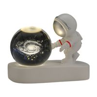 Lámpara de Resina Modelo Astronauta Con Esfera 3D Galaxia