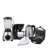 Pentacombo Imaco: Licuadora 1.5L+Sandwichera+Hervidor 1.8L+Cafetera+Plancha