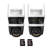 Kit de 2 Cámara seguridad IMOU Crusier Triple Lente 11MP + Micro SD 128GB Lente FIjo y PT Exterior