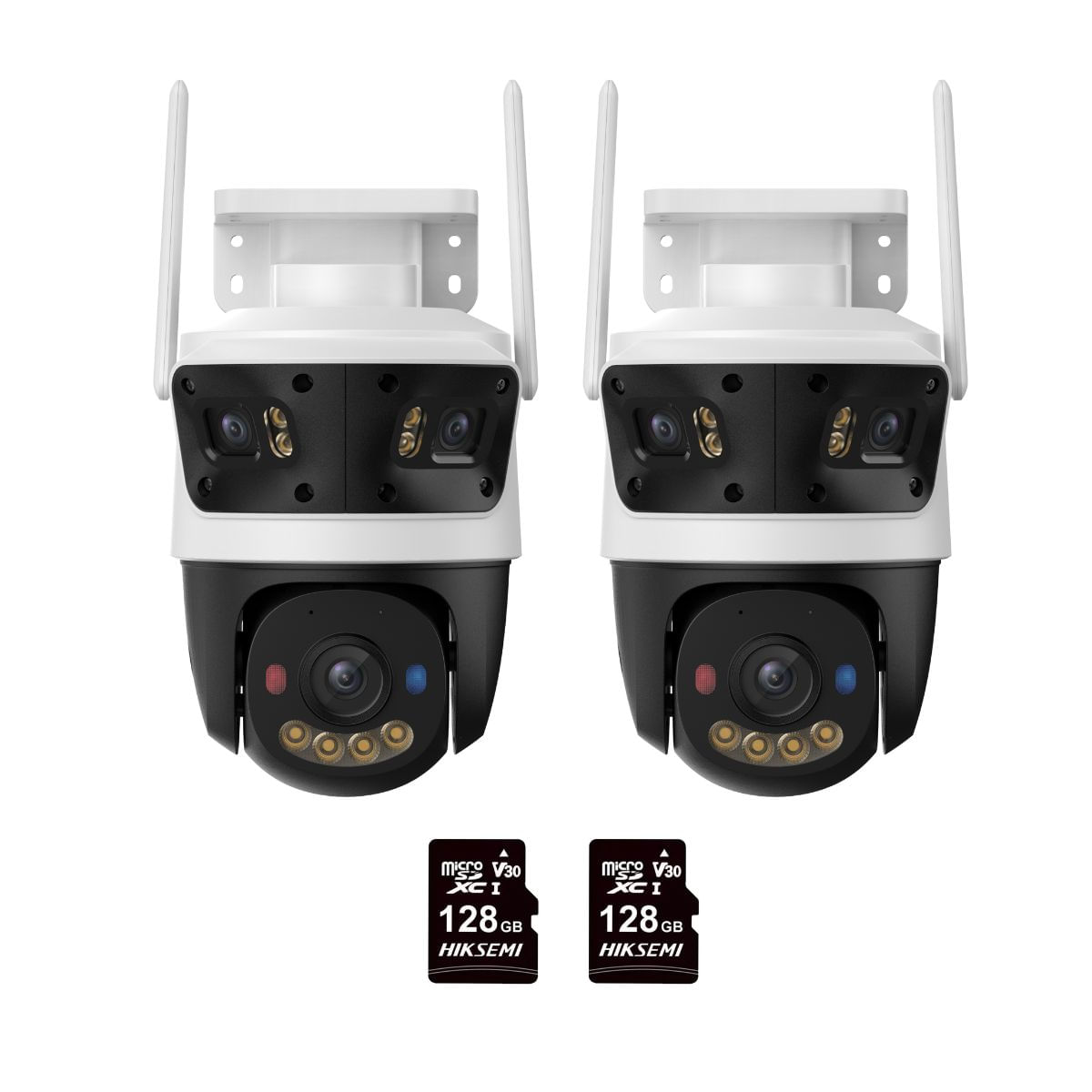 Kit de 2 Cámara seguridad IMOU Crusier Triple Lente 11MP + Micro SD 128GB Lente FIjo y PT Exterior