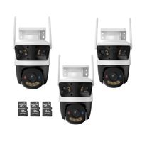 Kit de 3 Cámara seguridad IMOU Crusier Triple Lente 11MP + Micro SD 64GB Lente FIjo y PT Exterior
