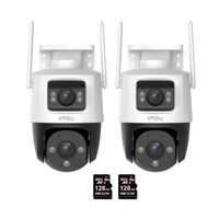 Kit de 2 Cámara seguridad IMOU Crusier Dual 3MP + 5MP + Micro SD 128GB 360° Externa Full color