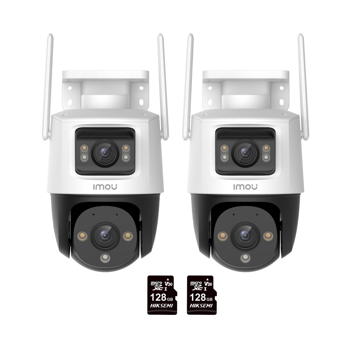 Kit de 2 Cámara seguridad IMOU Crusier Dual 3MP + 5MP + Micro SD 128GB 360° Externa Full color