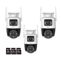 Kit de 3 Cámara seguridad IMOU Crusier Dual 3MP + 5MP + Micro SD 128GB 360° Externa Full color