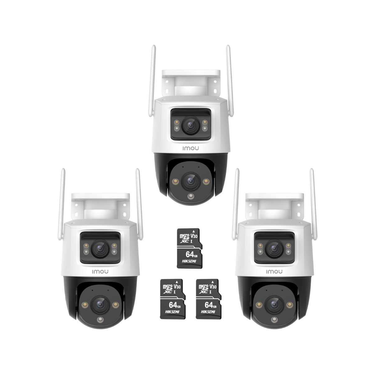 Kit de 2 Cámara seguridad IMOU Crusier Dual 5MP + 5MP + Micro SD64GB 360° Externa Full color