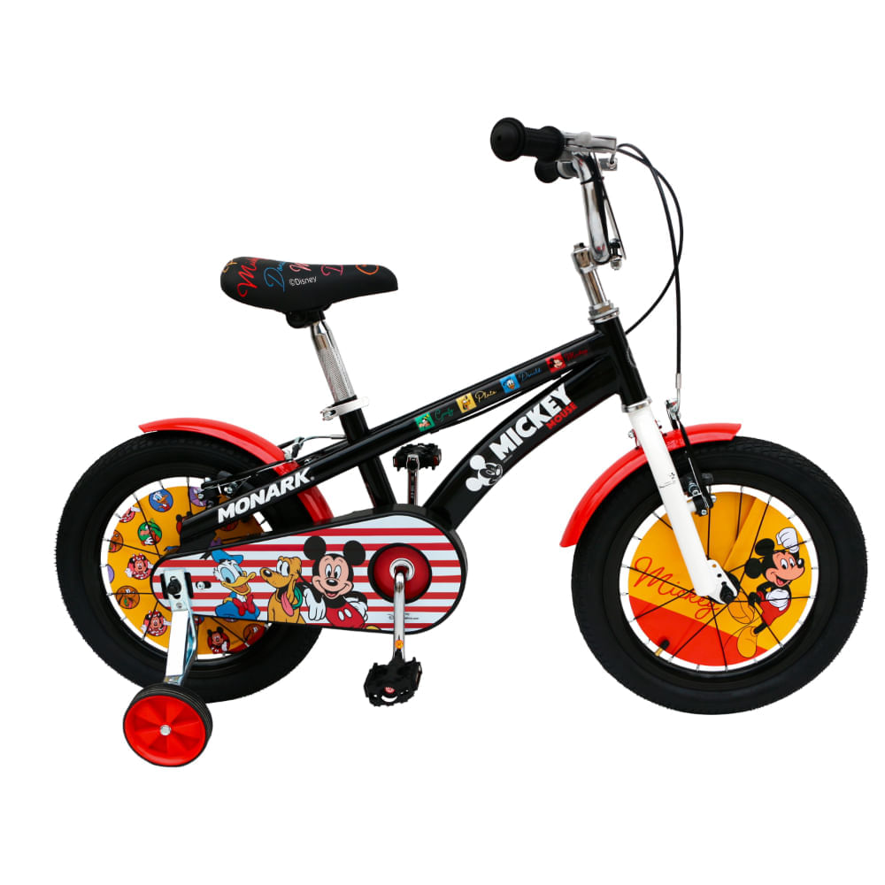 Bicicleta Niño Monark Mickey Happy Aro 16 Negro/Blanco