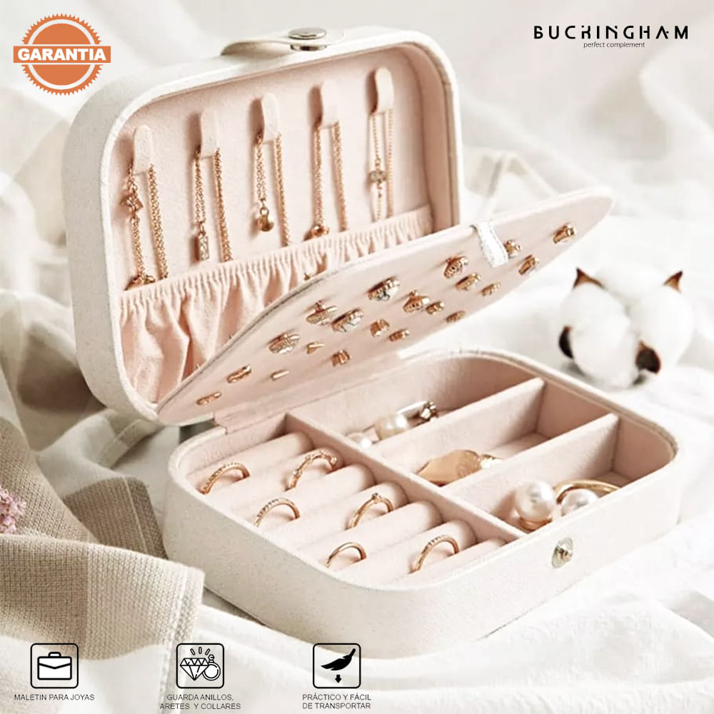 Maletín Estuche Organizador Joyero de Viaje MDA290007 Blanco