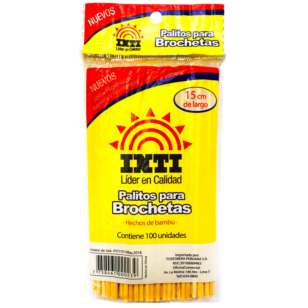 Brochetas INTI 15cm Paquete 100un