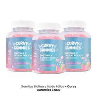 Biotina y Ácid Fólico 60 gmts Curvy Gummies 3Uni