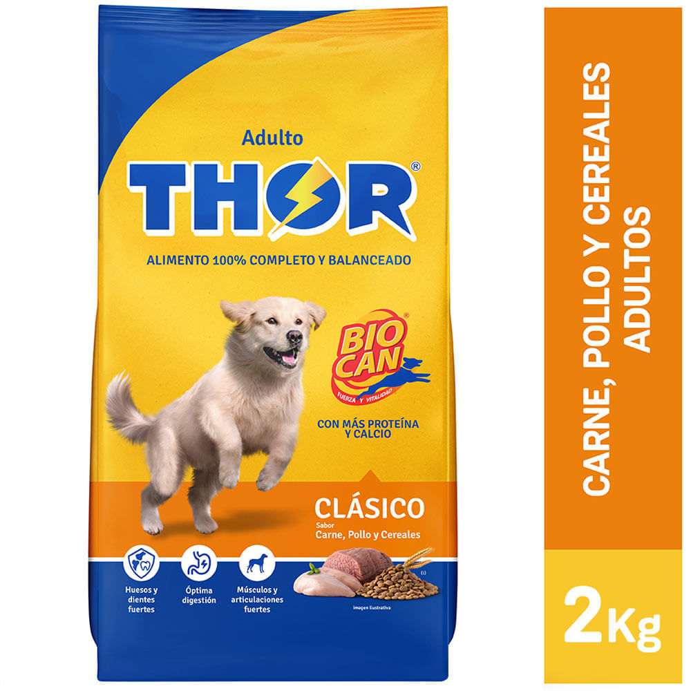 Comida para Perro THOR Adulto Sabor Clásico Bolsa 2Kg