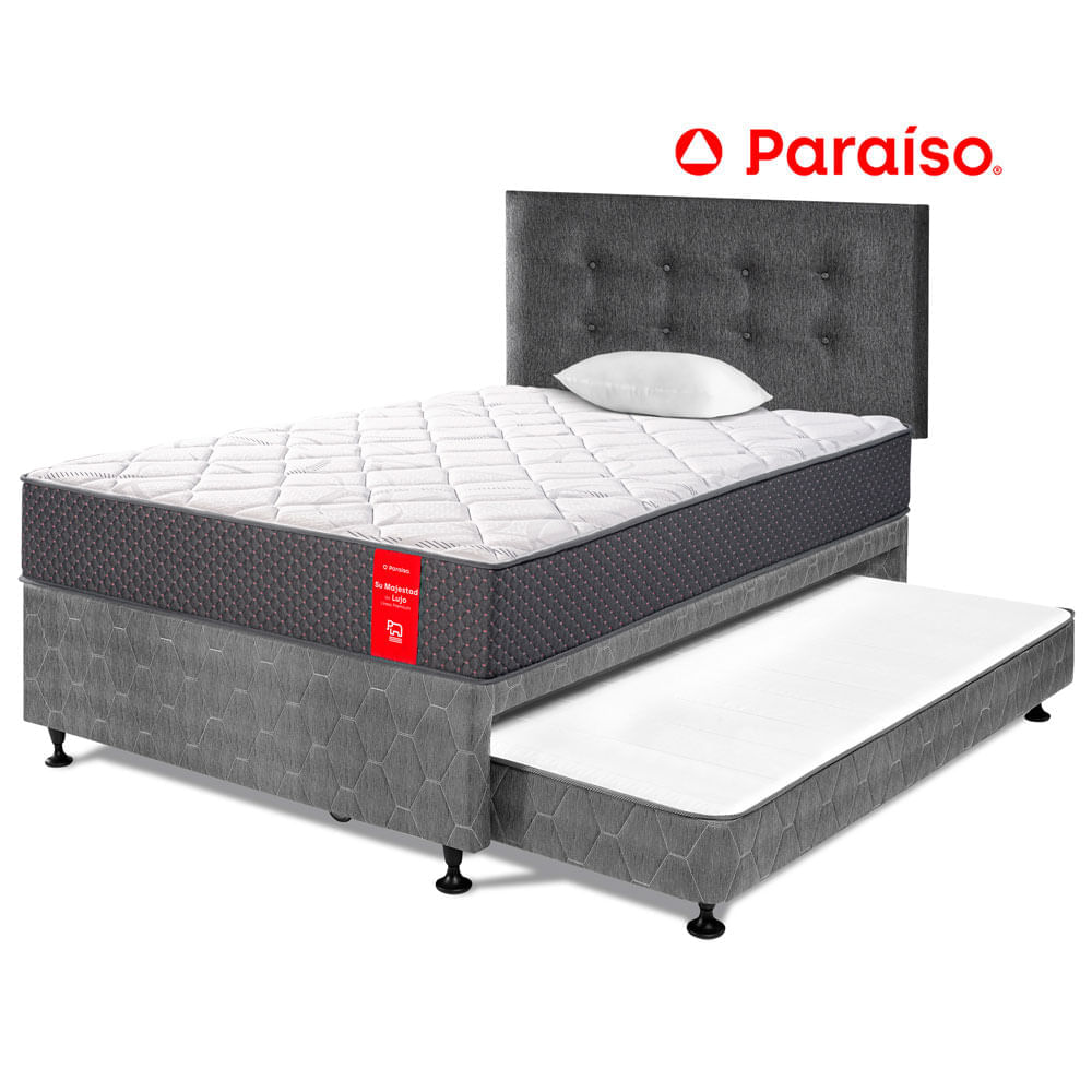 Dormitorio Divan Su Majestad De Lujo 1.5 Plazas Charcoal
