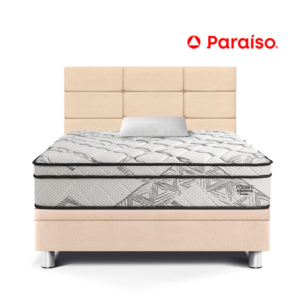 Dormitorio Boxet Blocks Pocket Advance 1.5 Plazas Champagne