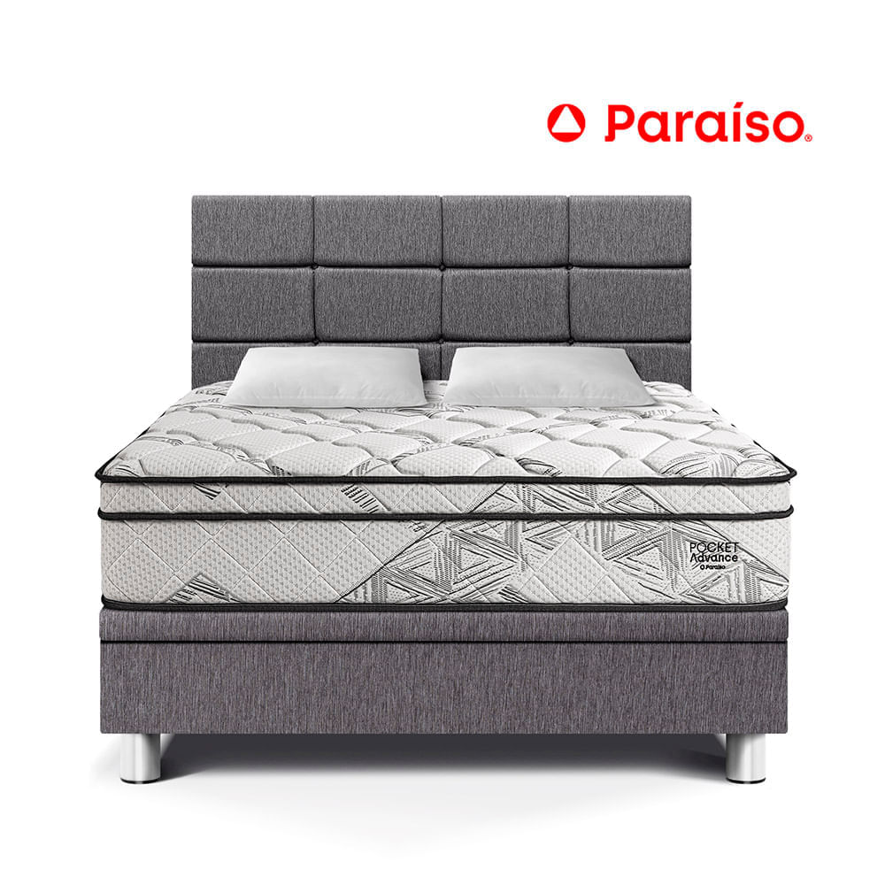 Dormitorio Boxet Blocks Pocket Advance 2 Plazas Gris