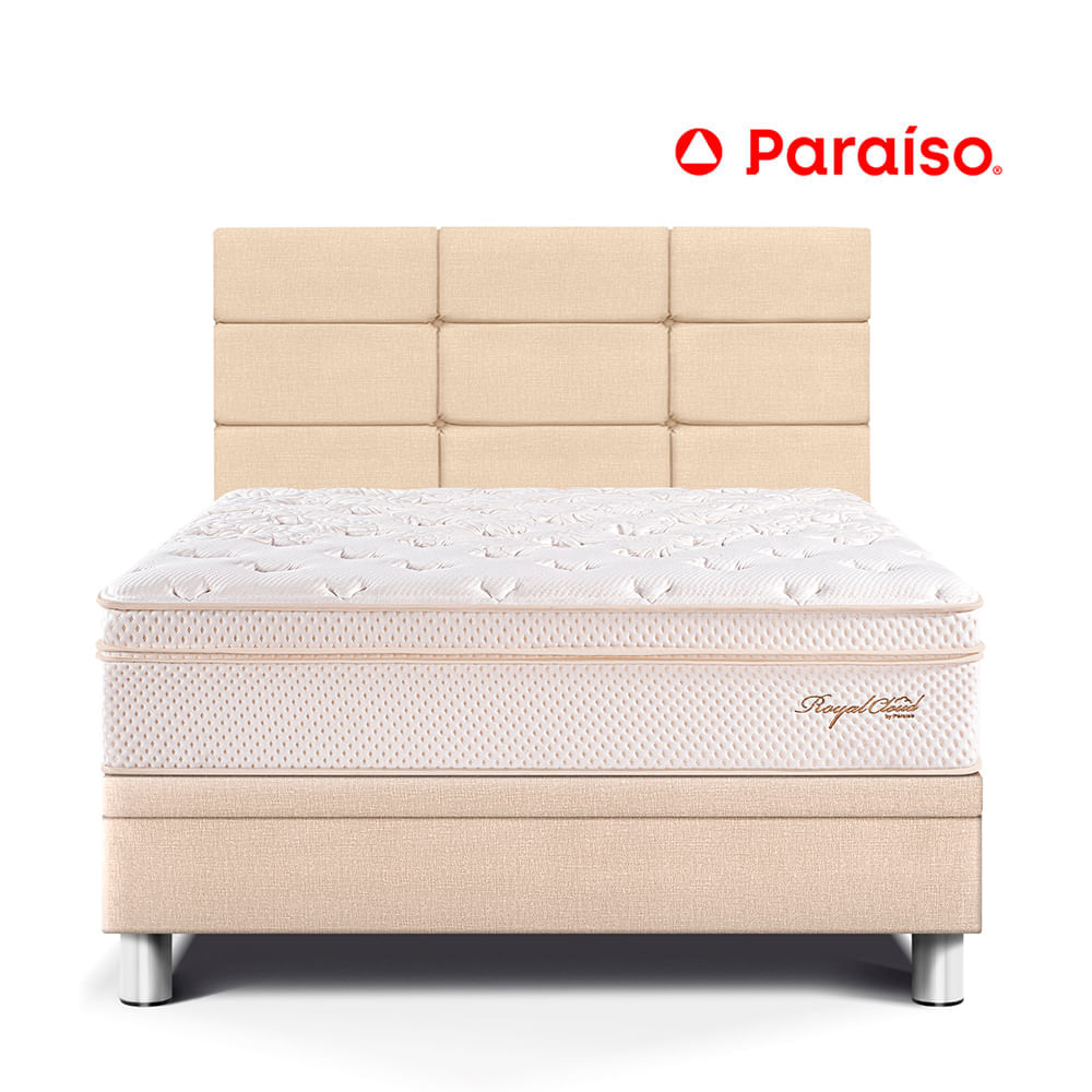Dormitorio Boxet Blocks Royal Cloud 1.5 Plazas Champagne