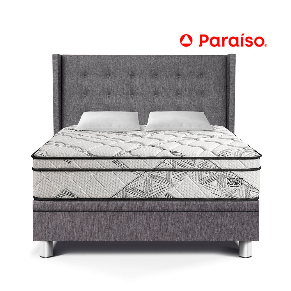 Dormitorio Boxet Gold Pocket Advance Queen Gris