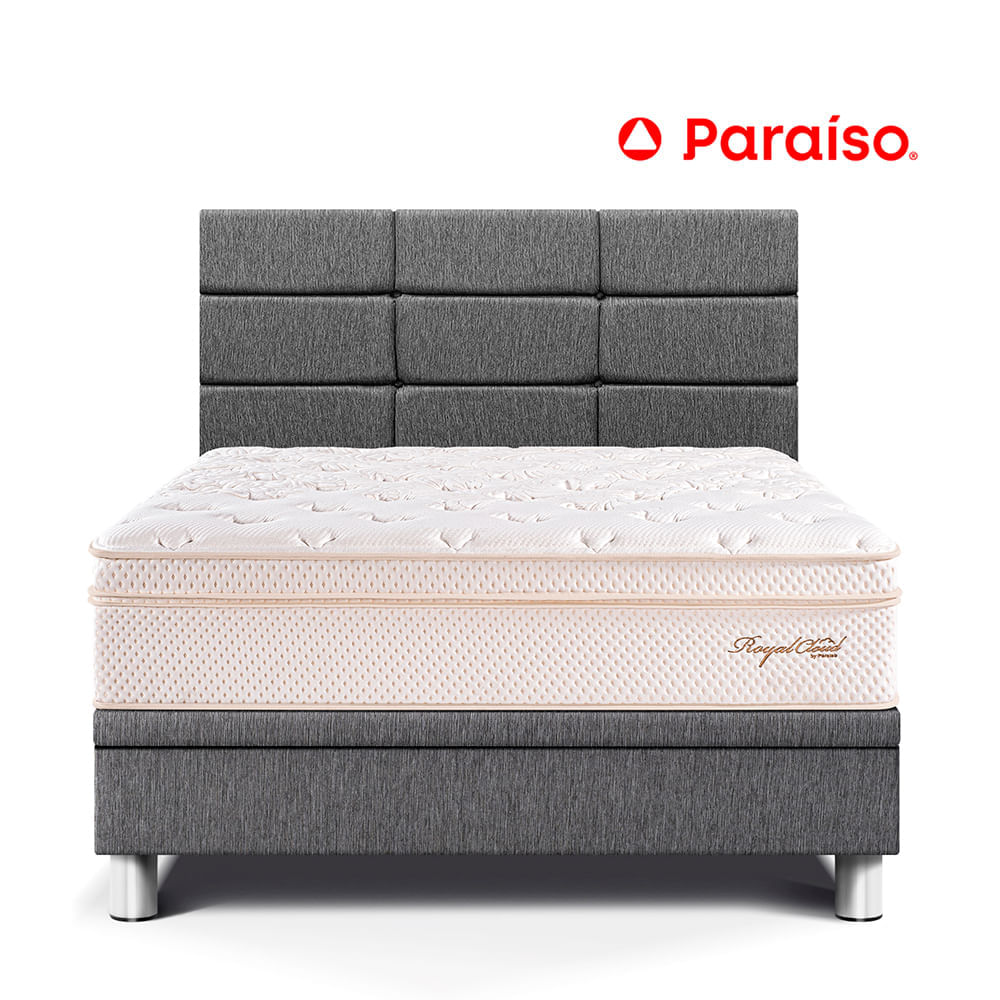 Dormitorio Boxet Blocks Royal Cloud 1.5 Plazas Gris