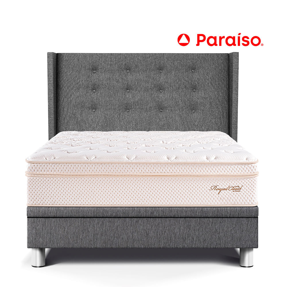 Dormitorio Boxet Gold Royal Cloud 1.5 Plazas Gris