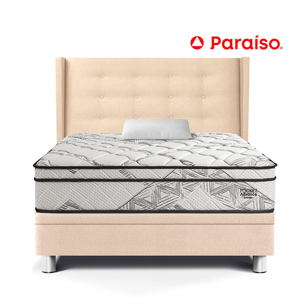 Dormitorio Boxet Gold Pocket Advance 1.5 Plazas Champagne