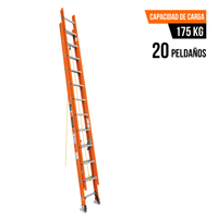 Escalera Telescopica 20 Peldaños Capacidad De Carga 175 Kg Truper