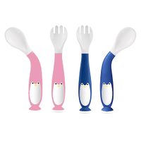 Duo Pack Cubiertos Baby Froggie Flexible Pinguino R+A Multicolor Bebe