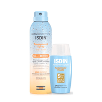 SET ISDIN FOTOPROTECCIÓN CUERPO Y ROSTRO: FUSION WATER MAGIC SPF50 50ML + TRANSPARENT SPRAY WET SKIN