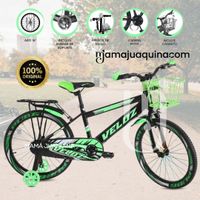 Bicicleta Para Niño Aro 16 «SPORT VZ» con Canasta Verde