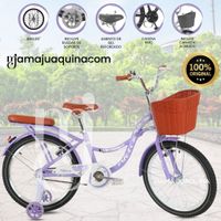 Bicicleta Para Niña Aro 20 «LADY» con Canasta Morado
