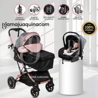 Coche Moisés con Porta Bebé «CLINT PRIME» Rosa