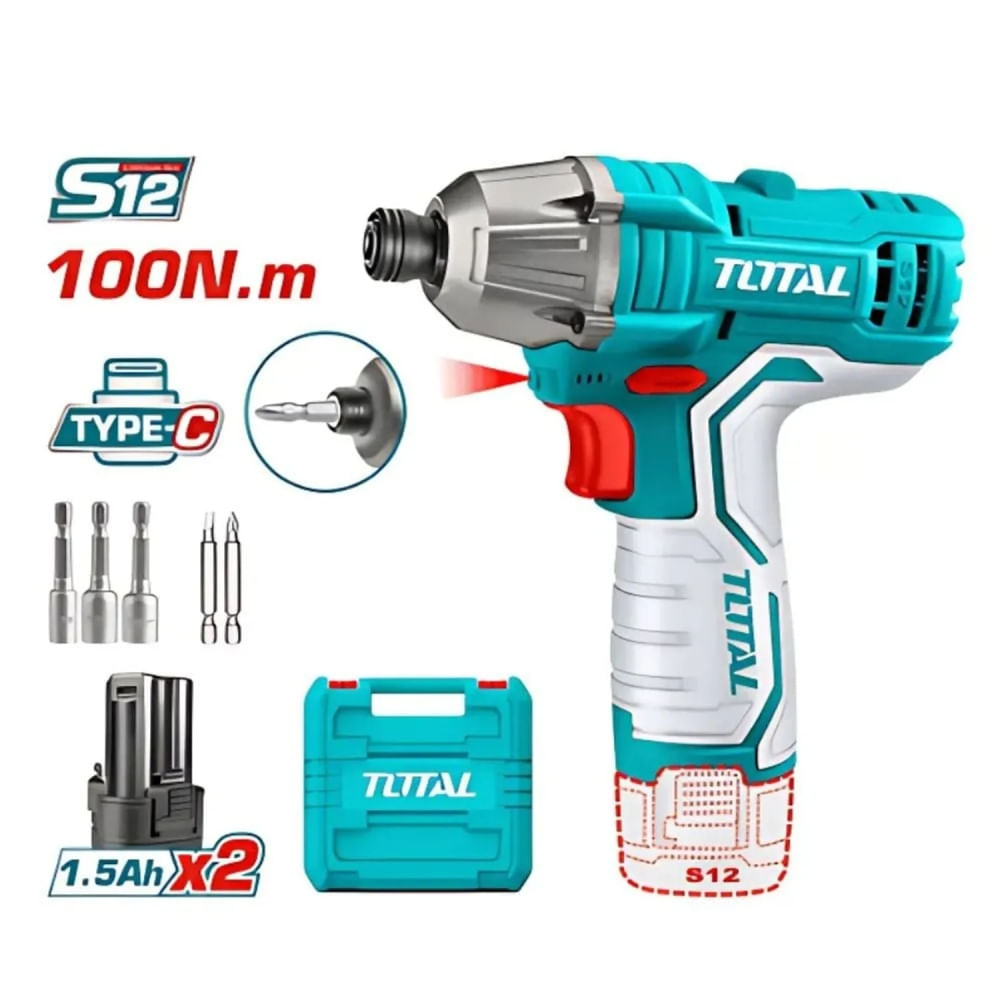 Destornillador de Impacto 100nm 12v Total TIRLI12015