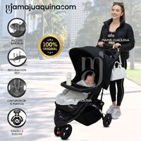 Coche Cuna Deportivo 3 ruedas «DELTA SPORT» Negro