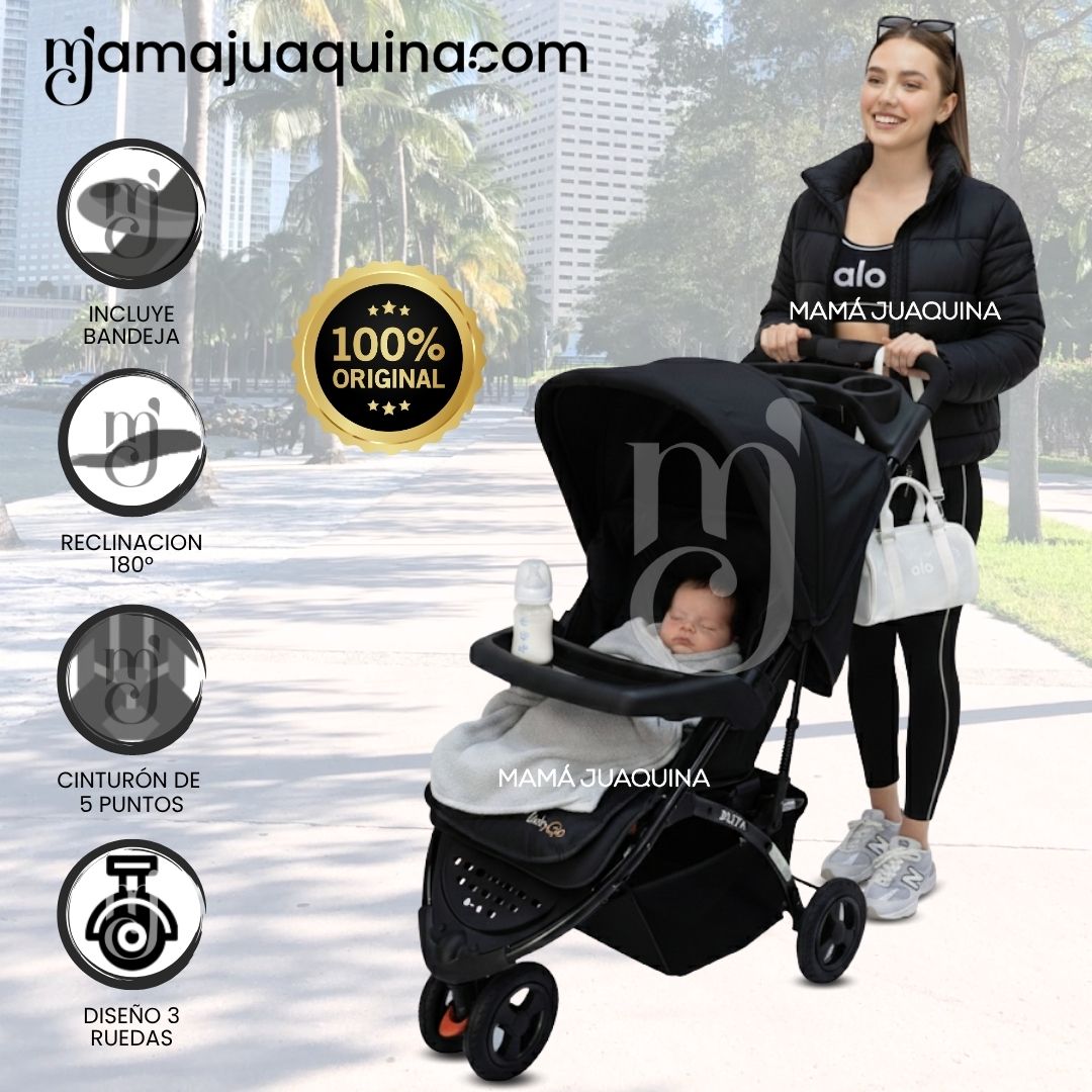 Coche Cuna Deportivo 3 ruedas «DELTA SPORT» Beige