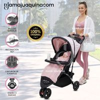 Coche Cuna Deportivo 3 ruedas «DELTA SPORT» Rosa