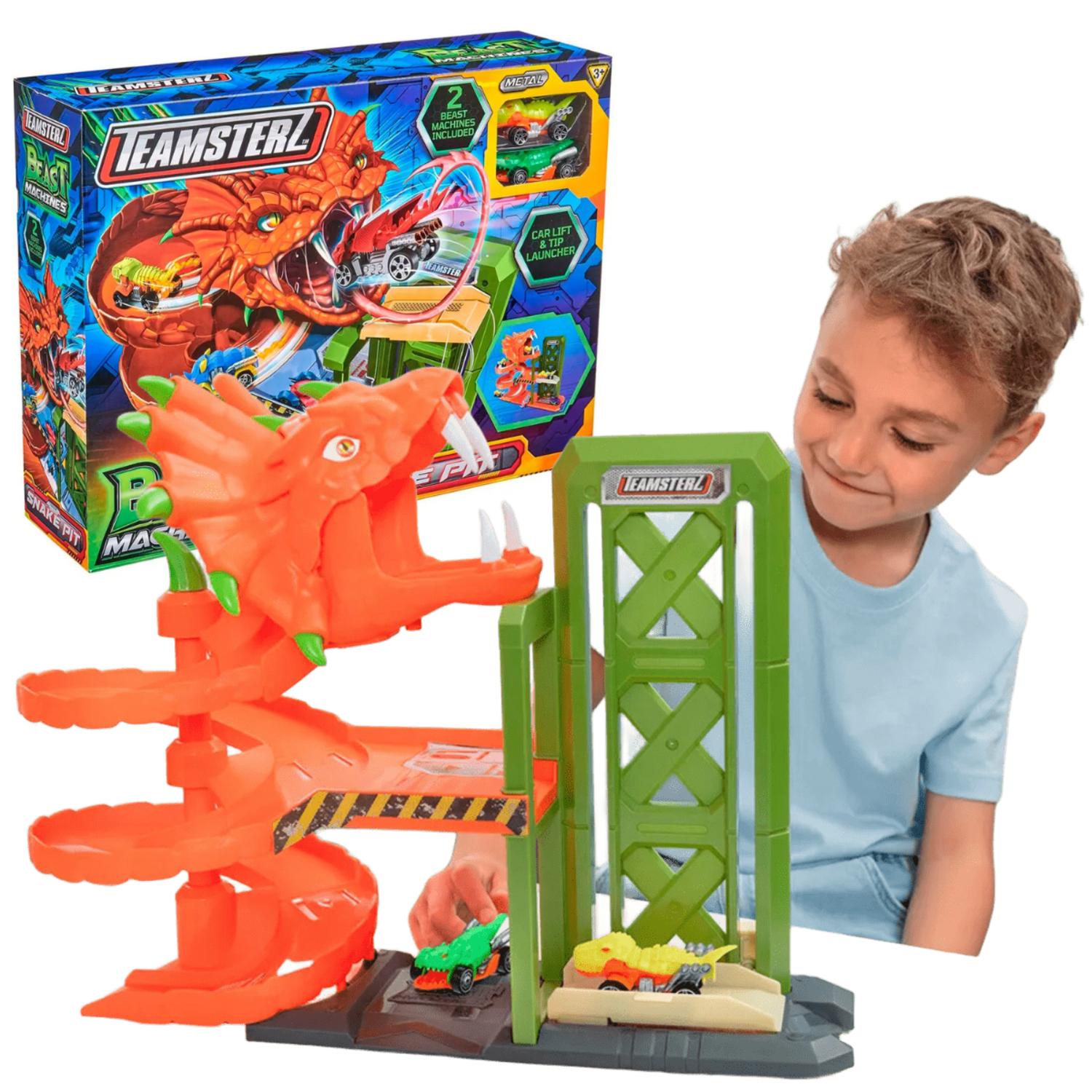 Set Pista Teamsterz Garage Serpiente + 2 Autos