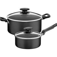 Juego de ollas de cocina de Aluminio Loreto con tapa x 4 piezas (24 cm18 cm) - MEGA IMPORT