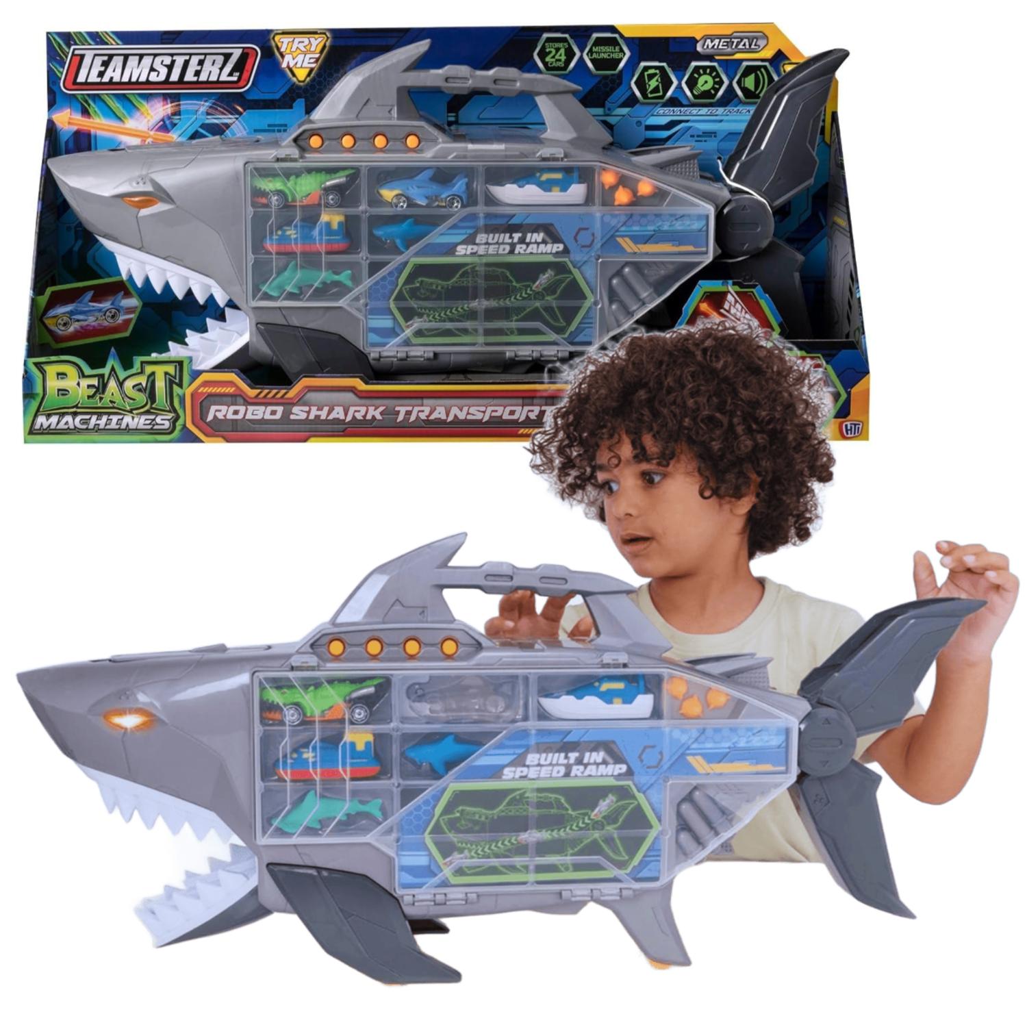 Pista Teamsterz Transporta Robo Tiburón Electro