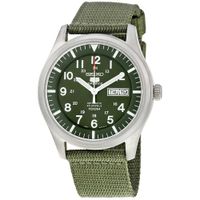 Reloj Seiko 5 Sports SNZG09 Automatico Correa de Nailon Verde Acero Mate