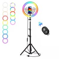 Aro De Luz Rgb 30cm + Soporte Para Celular + Trípode 2.1m